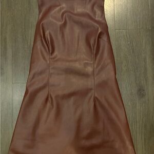 Burgundy Pleather Mini Dress- like new work once